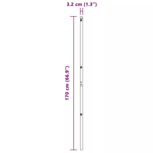 Kerítésoszlop Egyéb 26 pcs Szürke 3.2 x 3.2 x 170 cm Acél