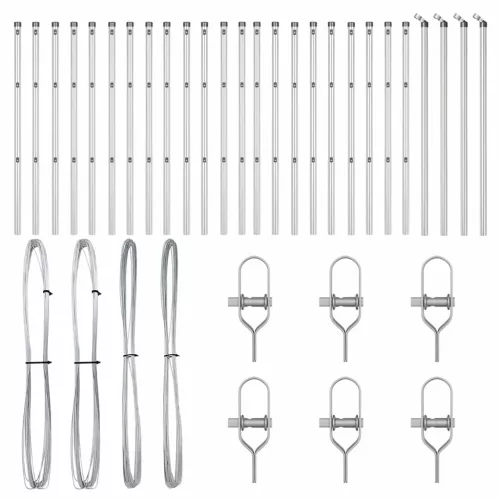 Kerítésoszlop Egyéb 26 pcs Ezüst 3.2 x 3.2 x 100 cm Acél