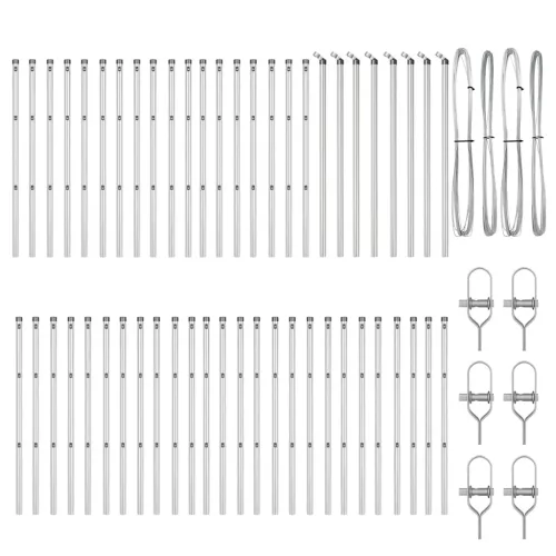 Kerítésoszlop Egyéb 52 pcs Ezüst 3.2 x 3.2 x 100 cm Acél