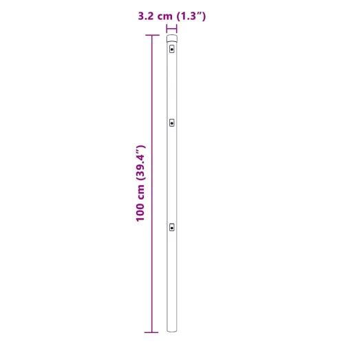 Kerítésoszlop Egyéb 52 pcs Ezüst 3.2 x 3.2 x 100 cm Acél