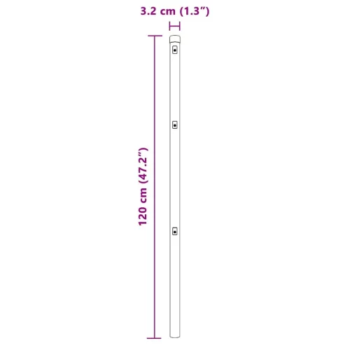Kerítésoszlop Egyéb 26 pcs Ezüst 3.2 x 3.2 x 120 cm Acél