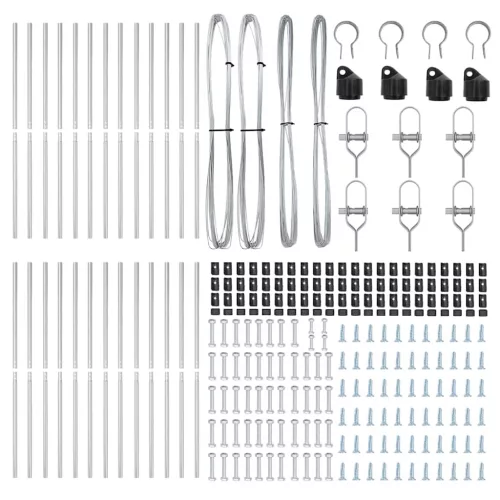 Kerítésoszlop Egyéb 26 pcs Ezüst 3.2 x 3.2 x 200 cm Acél