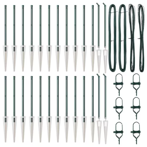 Kerítésoszlop Egyéb 26 pcs Ezüst 3.2 x 3.2 x 60 cm Acél