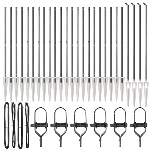 Kerítésoszlop Egyéb 26 pcs Ezüst 3.2 x 3.2 x 170 cm Acél