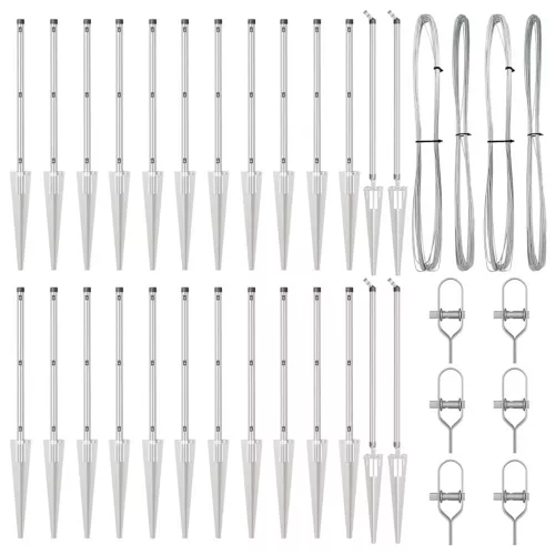 Kerítésoszlop Egyéb 26 pcs Ezüst 3.2 x 3.2 x 60 cm Acél