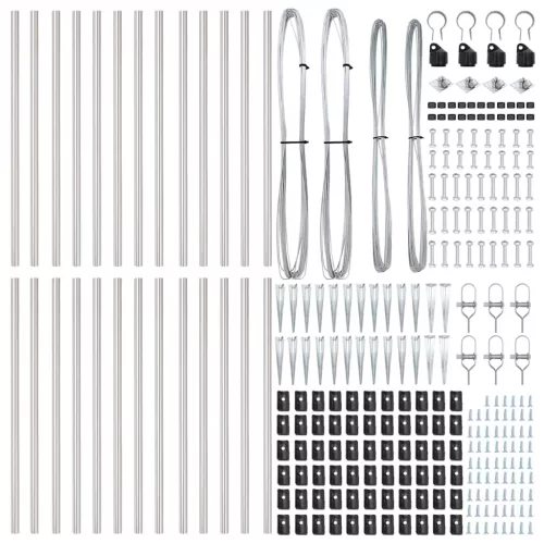 Kerítésoszlop Egyéb 26 pcs Ezüst 3.2 x 3.2 x 60 cm Acél