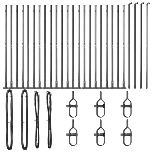 Kerítésoszlop Egyéb 26 pcs Ezüst 3.2 x 3.2 x 68.5 cm Acél