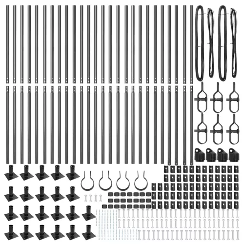 Kerítésoszlop Egyéb 26 pcs Ezüst 3.2 x 3.2 x 68.5 cm Acél