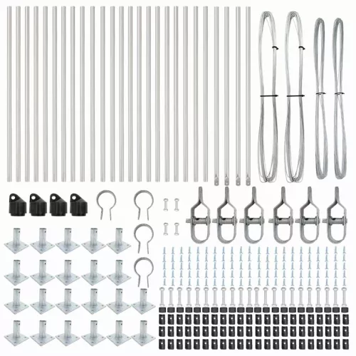 Kerítésoszlop Egyéb 26 pcs Ezüst 3.2 x 3.2 x 110 cm Acél