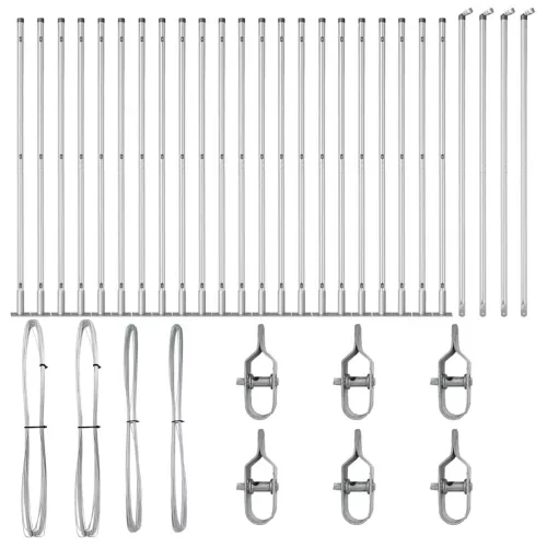 Kerítésoszlop Egyéb 26 pcs Ezüst 3.2 x 3.2 x 68.5 cm Acél
