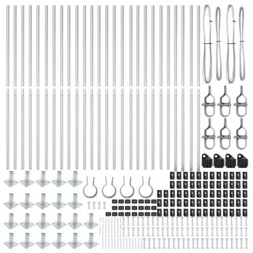 Kerítésoszlop Egyéb 26 pcs Ezüst 3.2 x 3.2 x 83.5 cm Acél