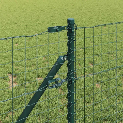 Kerítés oszlopokkal Zöld 0.8 x 10 m Acél