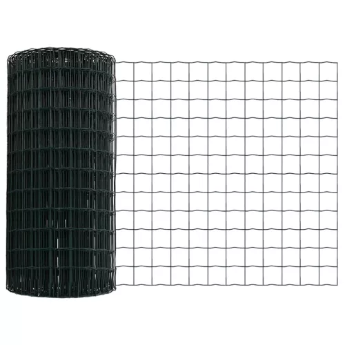 Kerítés oszlopokkal Zöld 0.8 x 10 m Acél