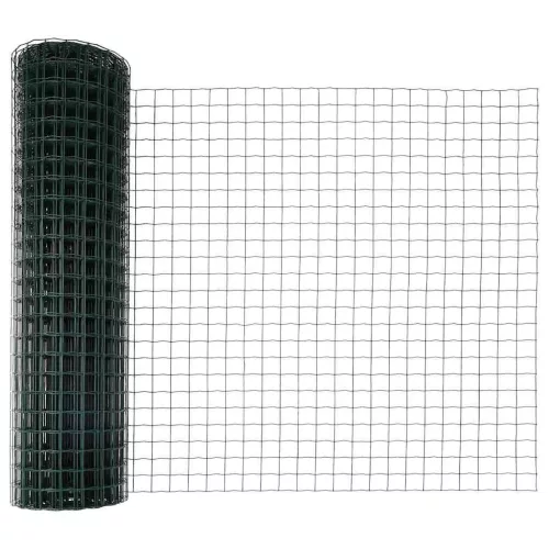 Kerítés oszlopokkal Zöld 1.2 x 10 m Acél