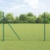 Kerítés oszlopokkal Zöld 1.6 x 10 m Acél