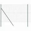 Kerítés oszlopokkal Zöld 1.6 x 10 m Acél