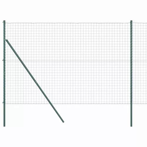 Kerítés oszlopokkal Zöld 1.6 x 10 m Acél
