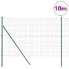 Kerítés oszlopokkal Zöld 1.6 x 10 m Acél