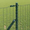 Kerítés oszlopokkal Zöld 1 x 10 m Acél