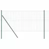 Kerítés oszlopokkal Zöld 1.2 x 10 m Acél