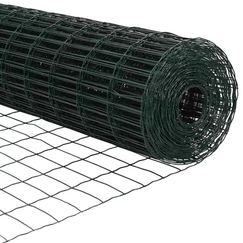Kerítés oszlopokkal Zöld 1.2 x 10 m Acél