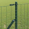 Kerítés oszlopokkal Zöld 1.4 x 10 m Acél