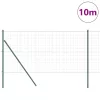 Kerítés oszlopokkal Zöld 1.2 x 10 m Acél
