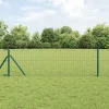 Kerítés oszlopokkal Zöld 0,6 x 25 m Acél