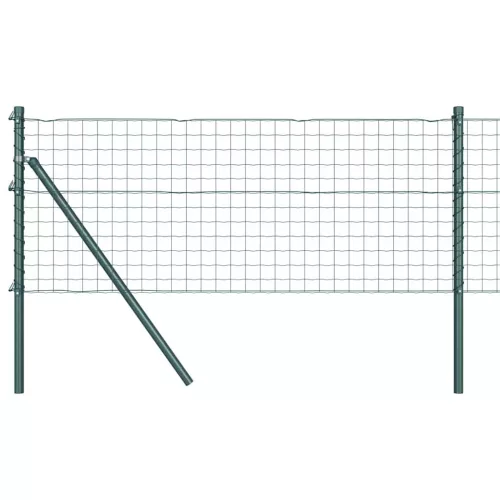 Kerítés oszlopokkal Zöld 0,6 x 25 m Acél
