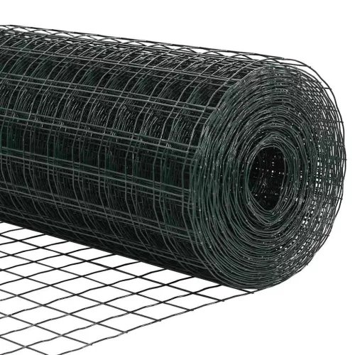 Kerítés oszlopokkal Zöld 0,6 x 25 m Acél
