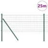 Kerítés oszlopokkal Zöld 0.8 x 25 m Acél