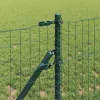 Kerítés oszlopokkal Zöld 0.8 x 25 m Acél