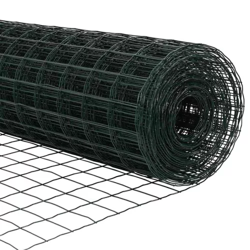 Kerítés oszlopokkal Zöld 0.8 x 25 m Acél