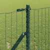 Kerítés oszlopokkal Zöld 1 x 25 m Acél