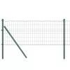 Kerítés oszlopokkal Zöld 0,6 x 25 m Acél