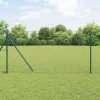 Kerítés oszlopokkal Zöld 1 x 25 m Acél