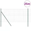 Kerítés oszlopokkal Zöld 1.2 x 25 m Acél