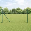 Kerítés oszlopokkal Zöld 1 x 25 m Acél