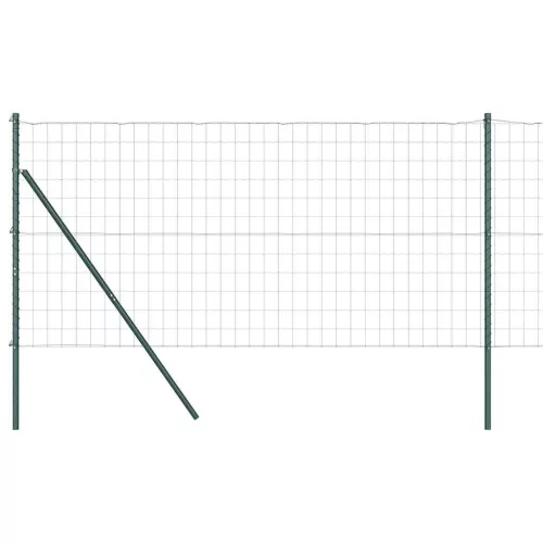 Kerítés oszlopokkal Zöld 1.2 x 25 m Acél