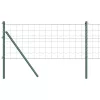 Kerítés oszlopokkal Zöld 0,4 x 25 m Acél
