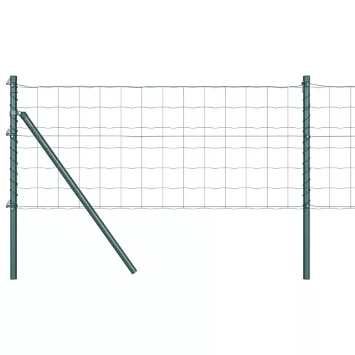 Kerítés oszlopokkal Zöld 0,4 x 25 m Acél