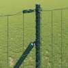 Kerítés oszlopokkal Zöld 1 x 25 m Acél