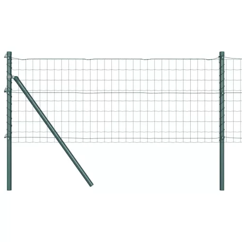 Kerítés oszlopokkal Zöld 0.6 x 50 m Acél