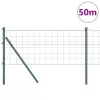 Kerítés oszlopokkal Zöld 0.4 x 50 m Acél