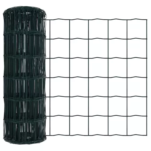 Kerítés oszlopokkal Zöld 0.4 x 50 m Acél