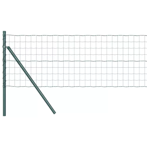 Kerítés oszlopokkal Zöld 0,6 x 25 m Acél