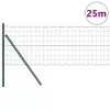 Kerítés oszlopokkal Zöld 0,6 x 25 m Acél