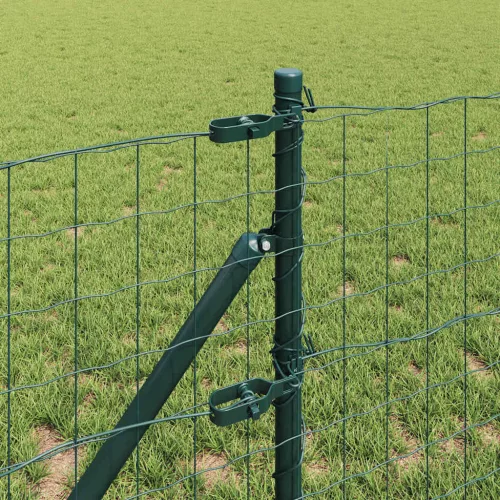 Kerítés oszlopokkal Zöld 0,6 x 25 m Acél