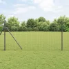 Kerítés oszlopokkal Szürke 1 x 10 m Acél