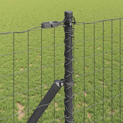 Kerítés oszlopokkal Szürke 1.2 x 10 m Acél